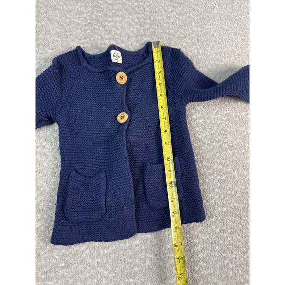 Mini Boden Cardigan Sweater Girls 4-5 Blue Knit Wool Cashmere Buttons Front - Picture 3 of 7